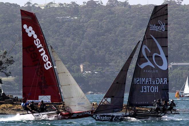 More close racing between The Rag and Smeg for second place - Australian 18 Footer League’s Club Championship Race two © Australian 18 Footers League http://www.18footers.com.au